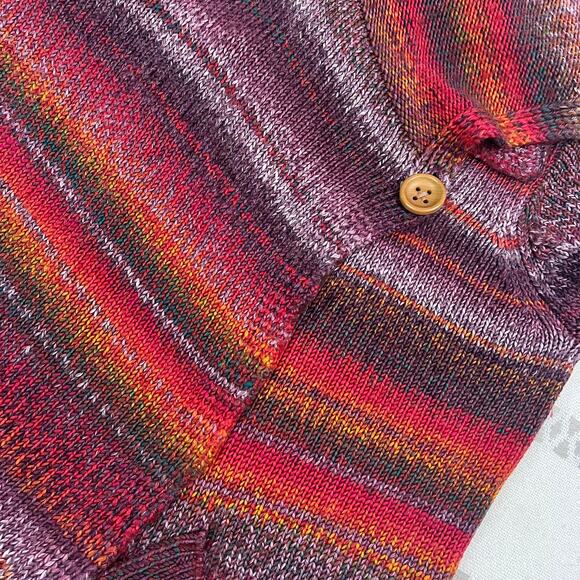 J. Jill Rainbow Marl Knit Cardigan Sweater Shawl Collar Long Sleeve Womens M - Picture 6 of 11